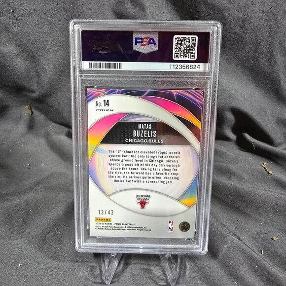2024/25 Prizm Instant Impact Pink PULSAR Matas Buzelis RC /42 PSA 9 MINT - Picture 2 of 2